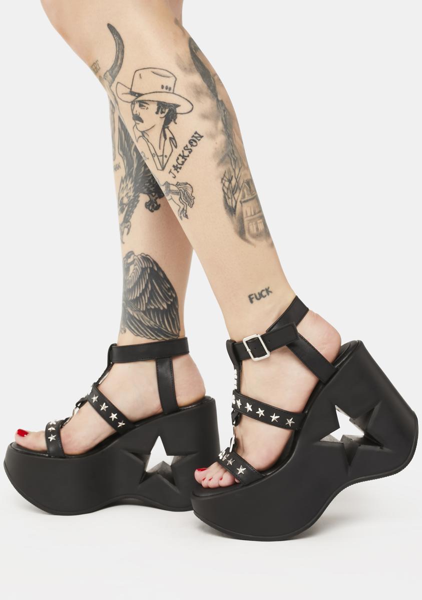 Dynamite-12 Platform Wedge Ankle Strap Sandal