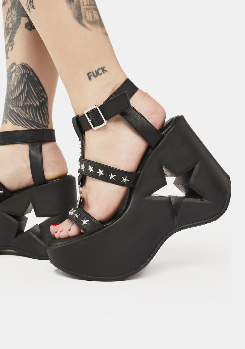 Dynamite-12 Platform Wedge Ankle Strap Sandal