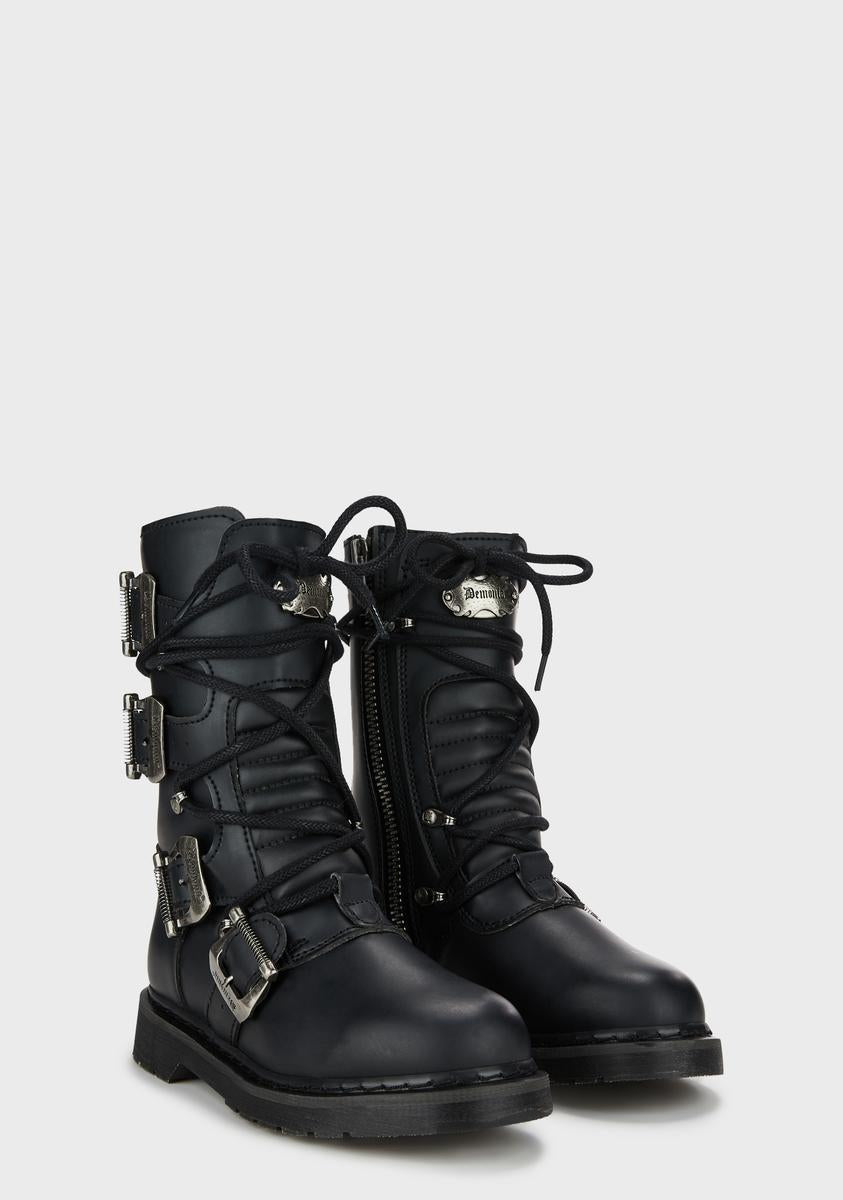 Bolt-265 Buckle Combat Ankle Boots