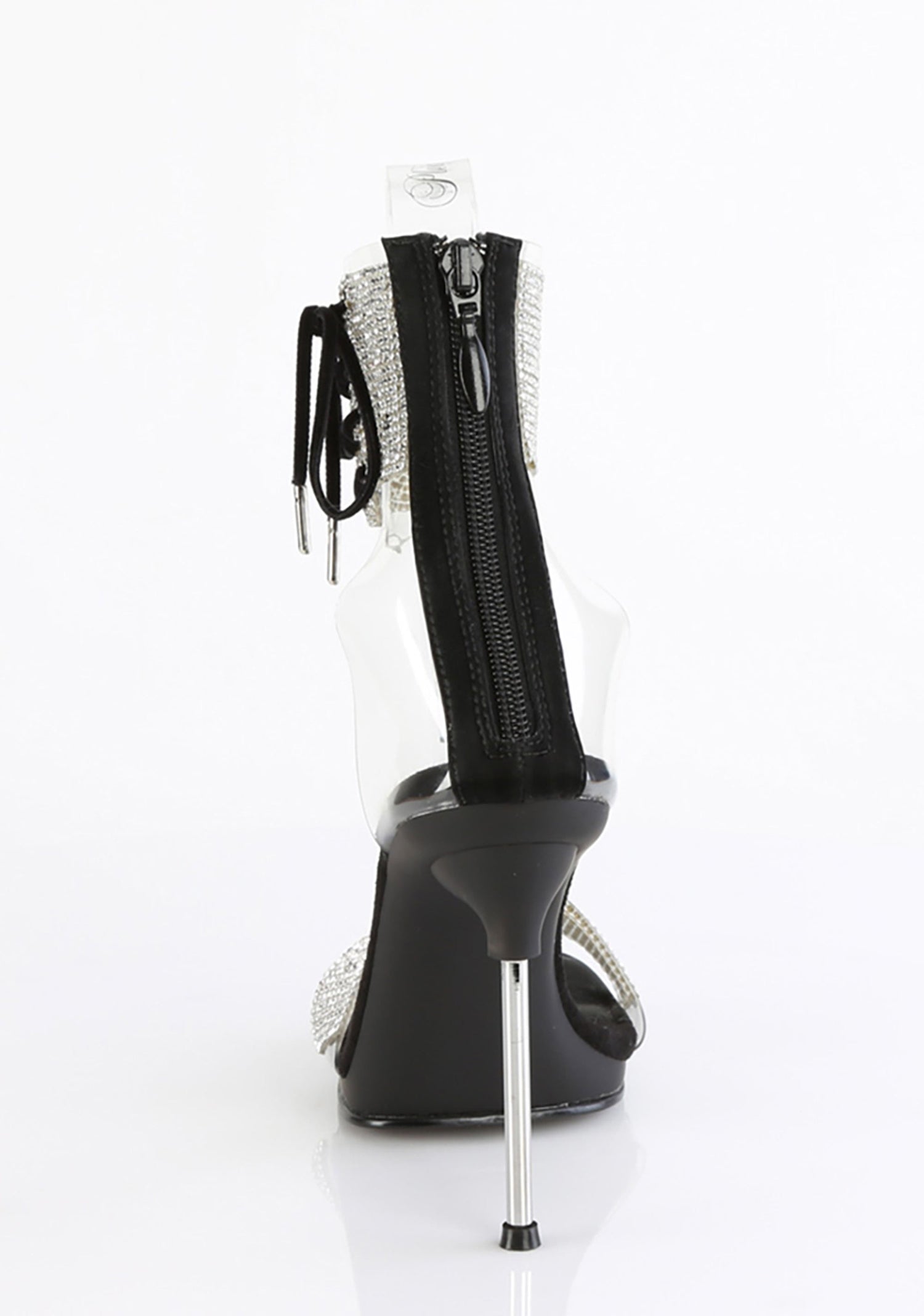Chic-47 Platform Rhinestone Sandals-Black