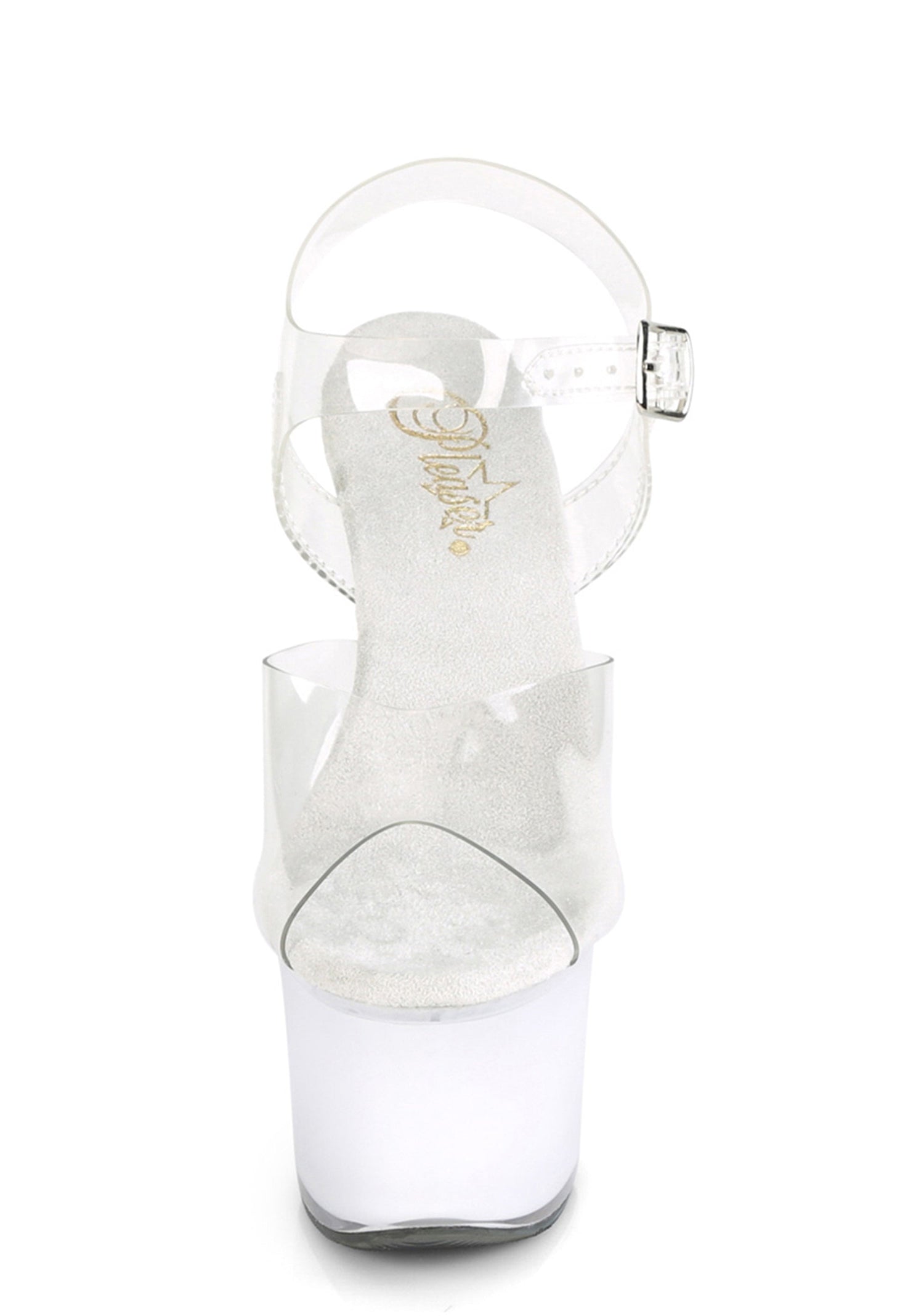 Discolite-708 Platform Ankle Strap LED Illuminated Sandals-Clear