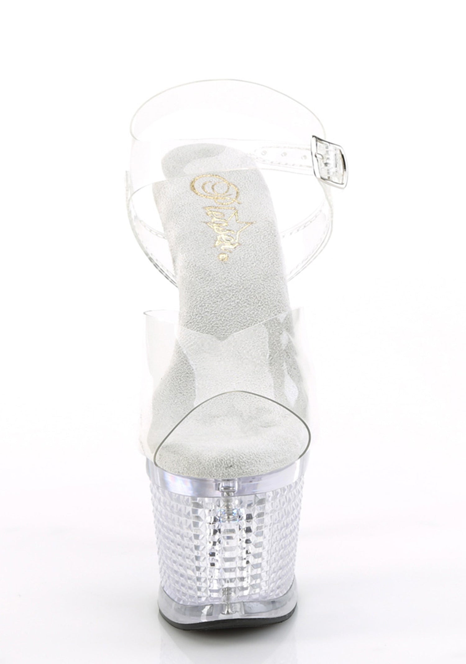 Flashdance-708 Platform Ankle Strap Light-Up Sandals-Clear