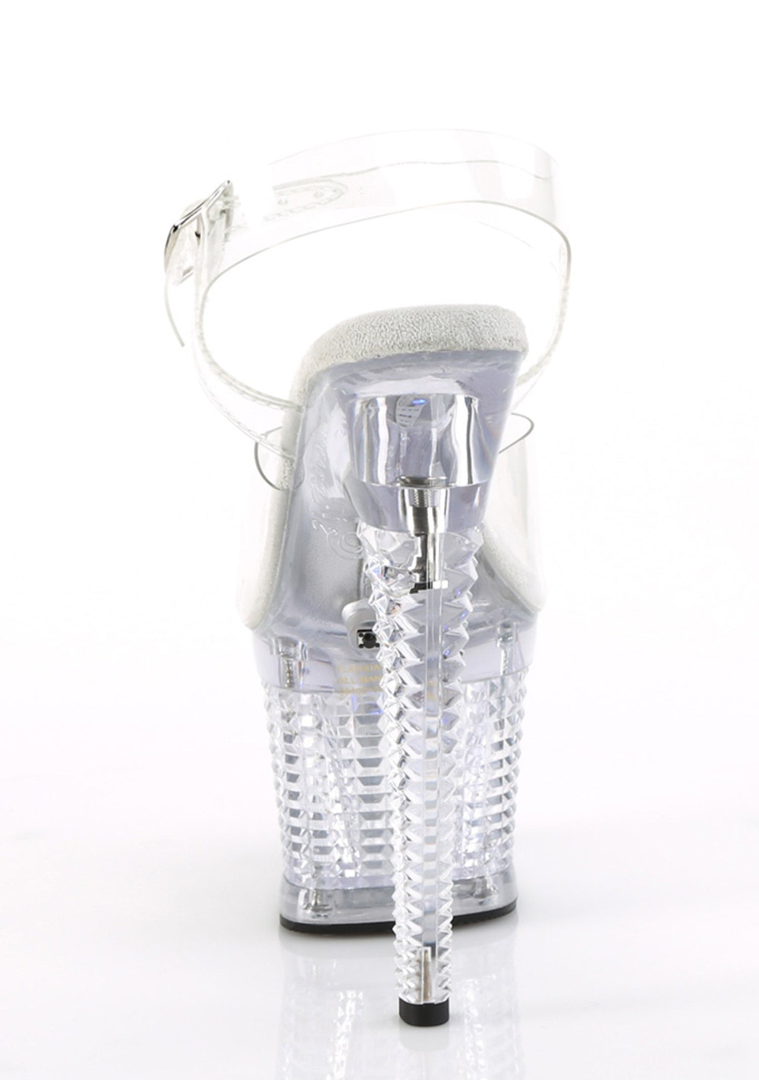 Flashdance-708 Platform Ankle Strap Light-Up Sandals-Clear