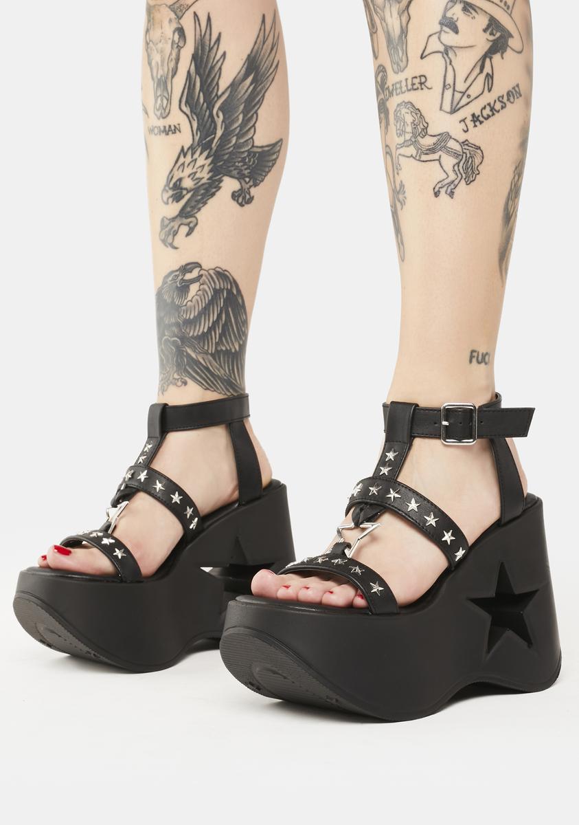 Dynamite-12 Platform Wedge Ankle Strap Sandal
