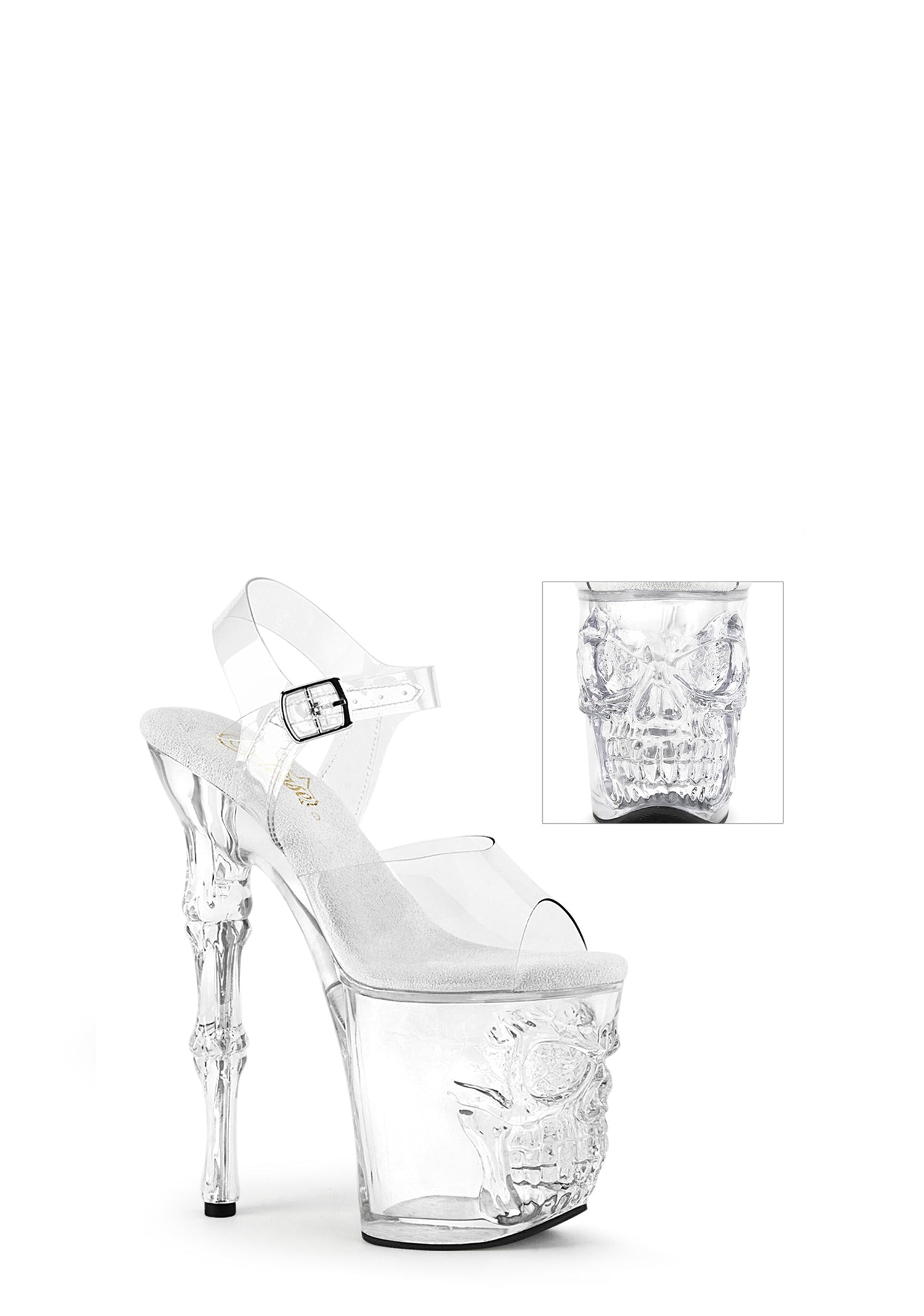 Rapture-808 Platform Ankle Strap Sandals-Clear