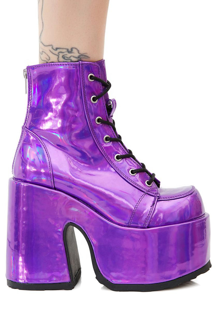 Camel-203 Platform Ankle Boots