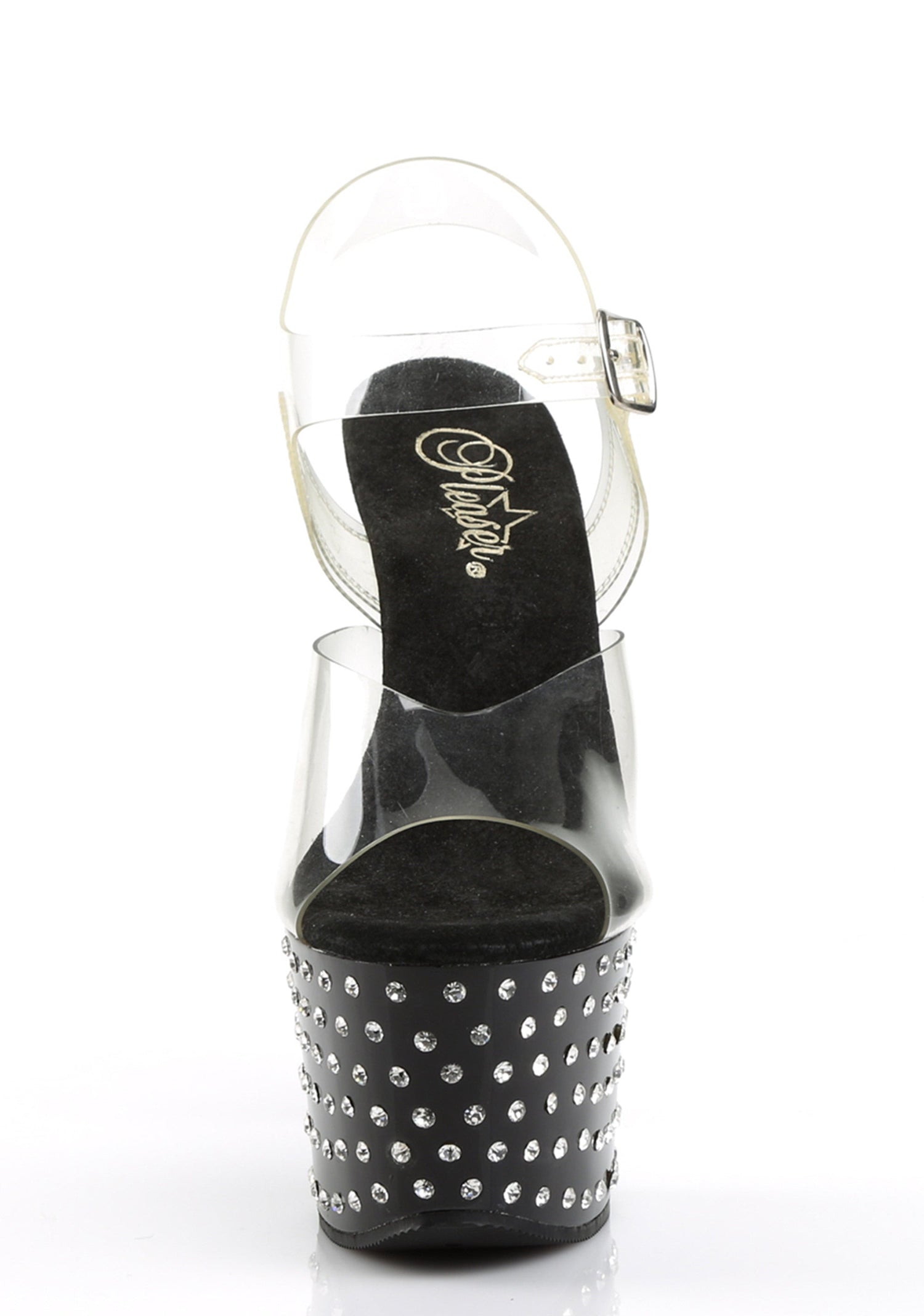 Stardust-708 Platform Ankle Strap Sandals-Black
