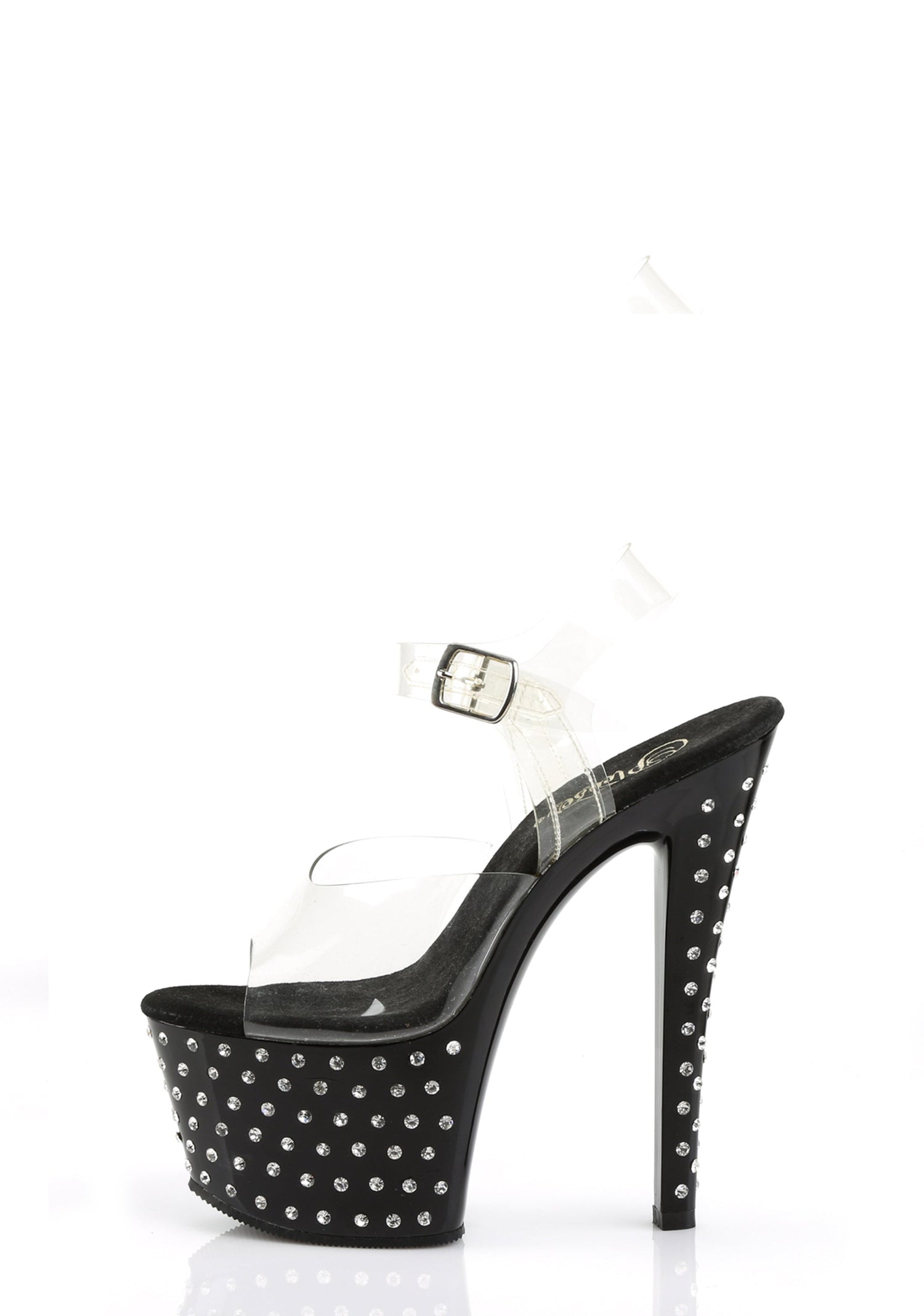 Stardust-708 Platform Ankle Strap Sandals-Black