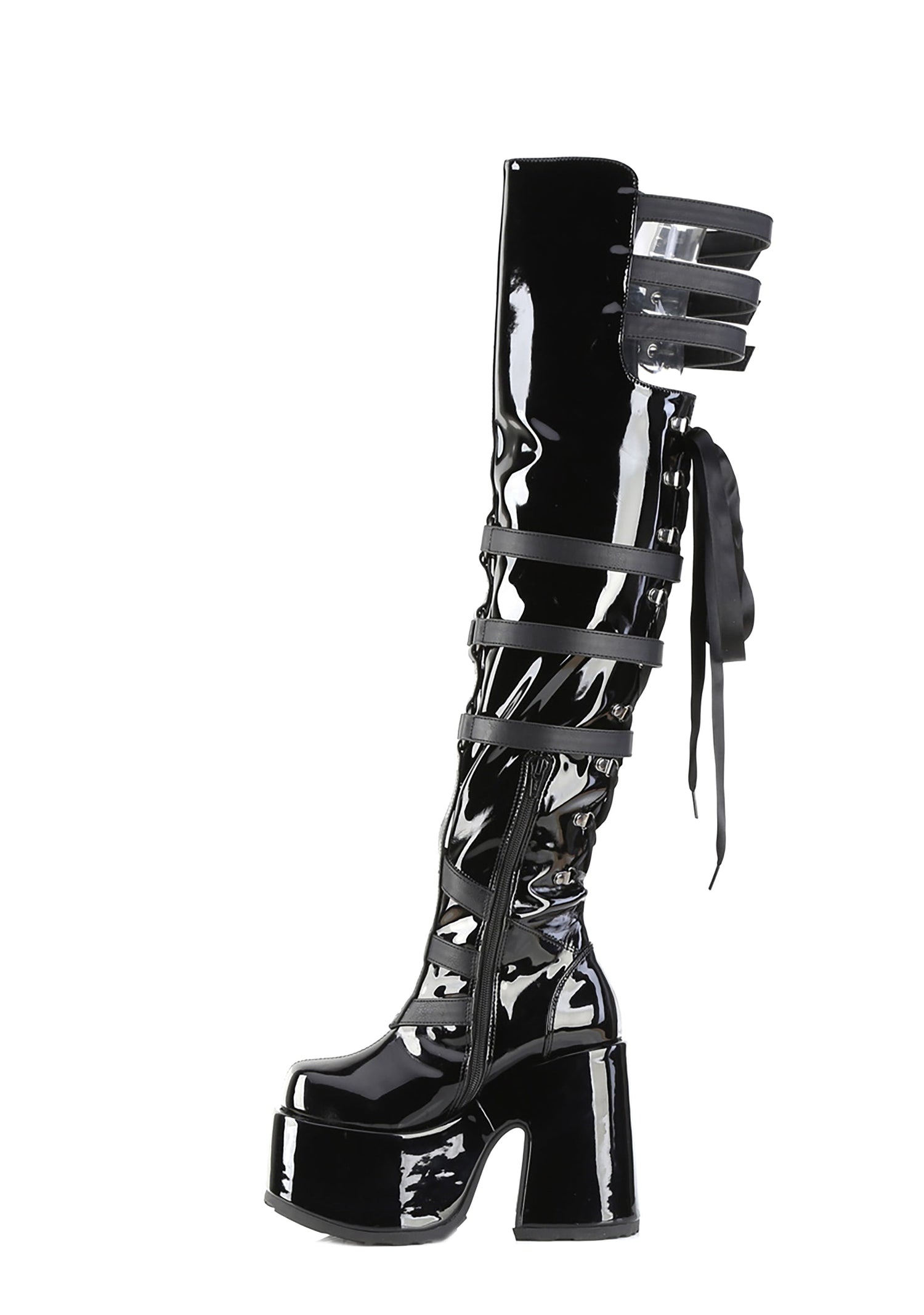 Camel-305 Platfform Thigh High Boots