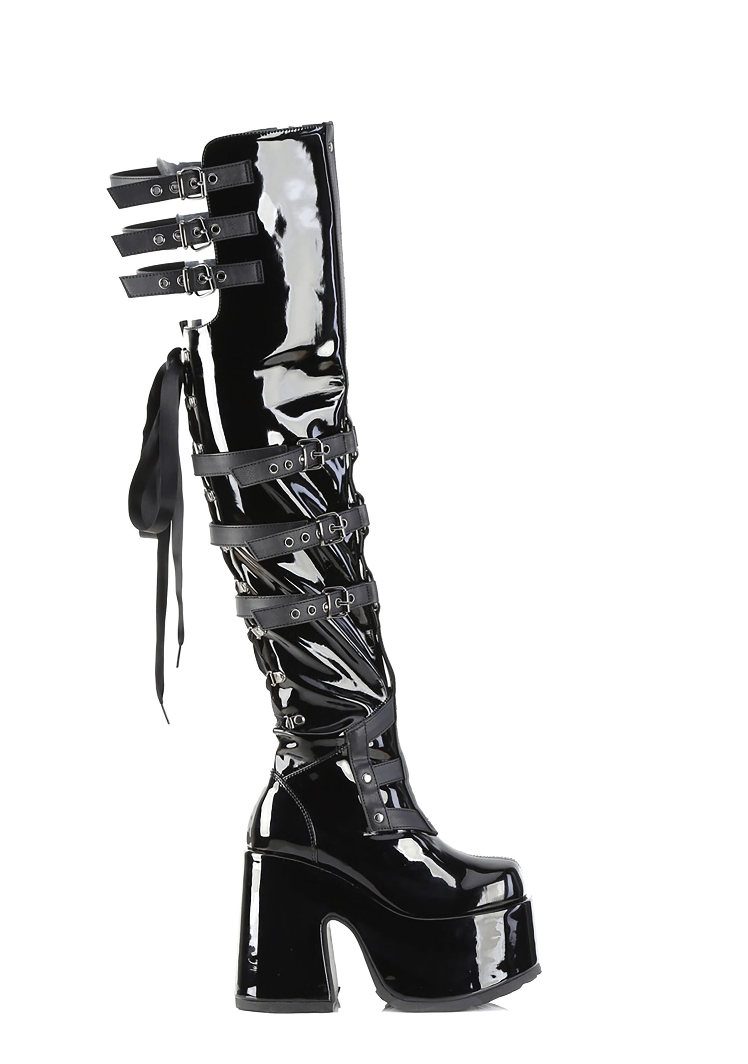 Camel-305 Platfform Thigh High Boots