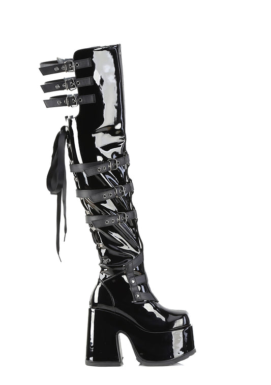 Camel-305 Platfform Thigh High Boots
