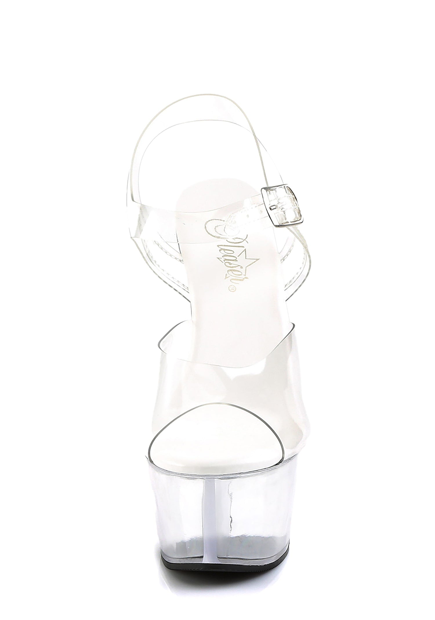 Aspire-608 Platform Ankle Strap Sandals-Clear