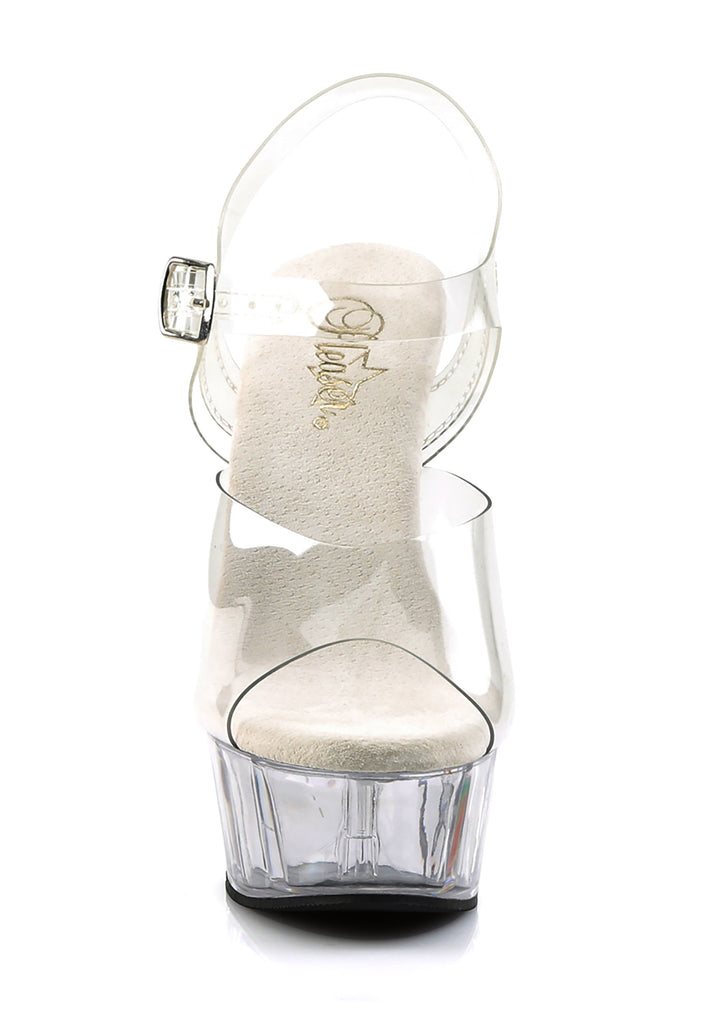 Delight-608 Platform Ankle Strap Sandals-Clear