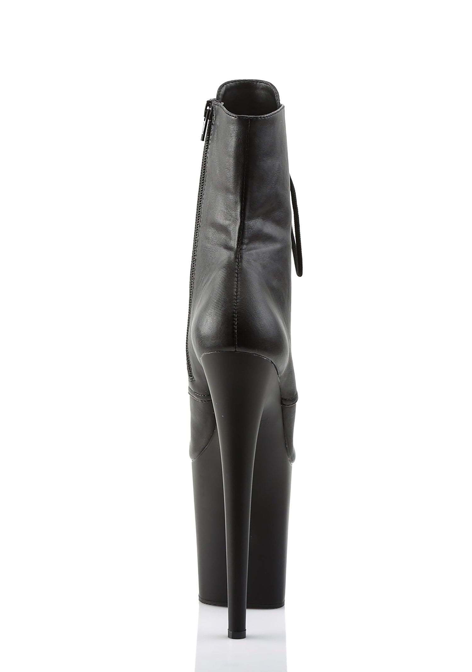 Flamingo-1020 Platform Ankle Boots-Black PU