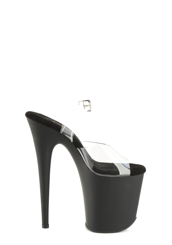 Flamingo-808 Platform Ankle Strap Sandals-Black Matte