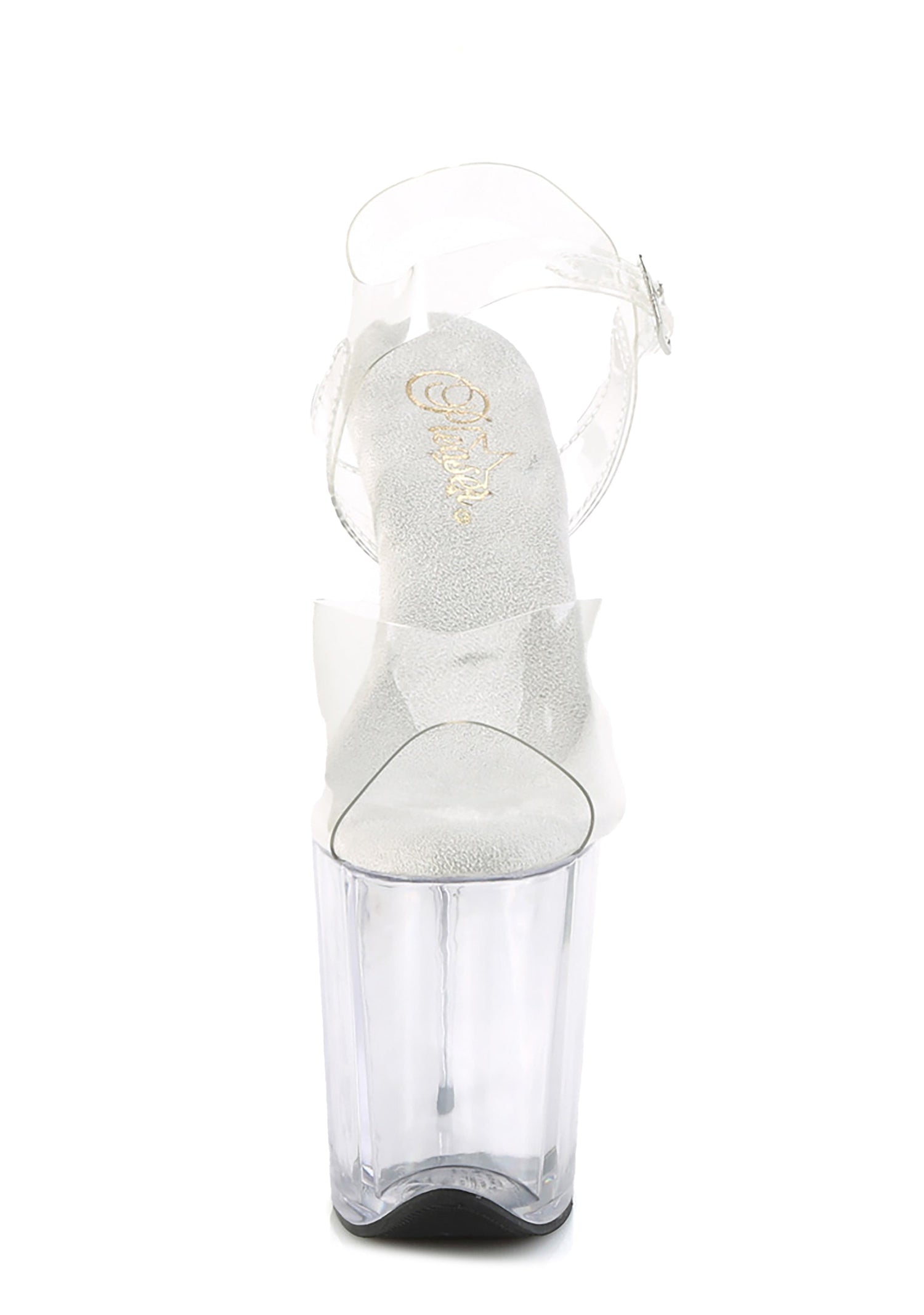Flamingo-808 Platform Ankle Strap Sandals-Clear