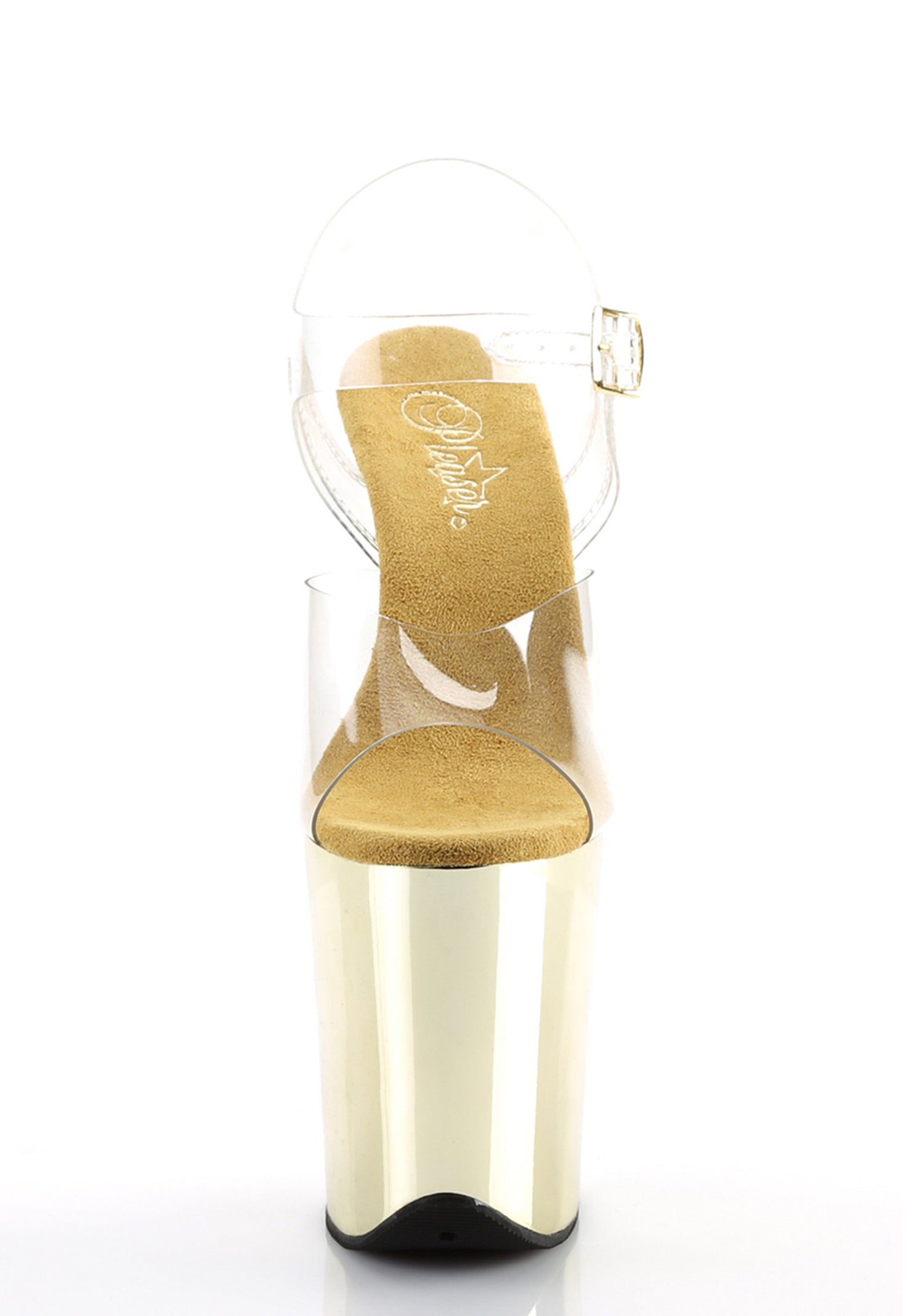 Flamingo-808 Platform Ankle Strap Sandals-Gold Chrome