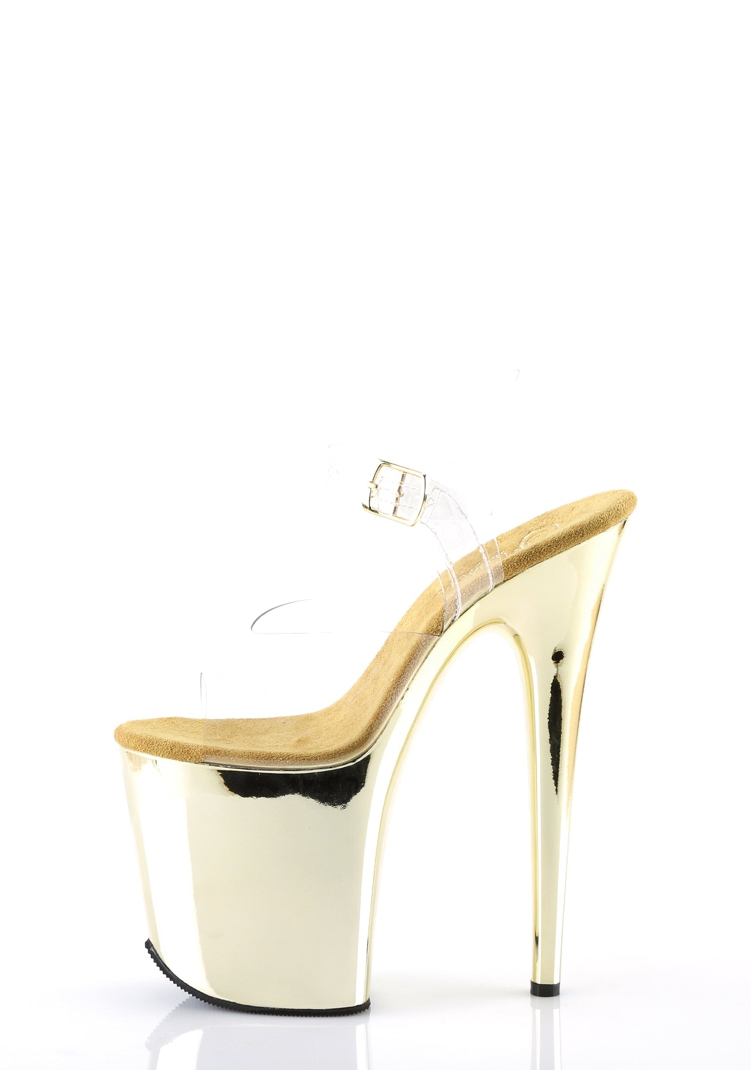 Flamingo-808 Platform Ankle Strap Sandals-Gold Chrome