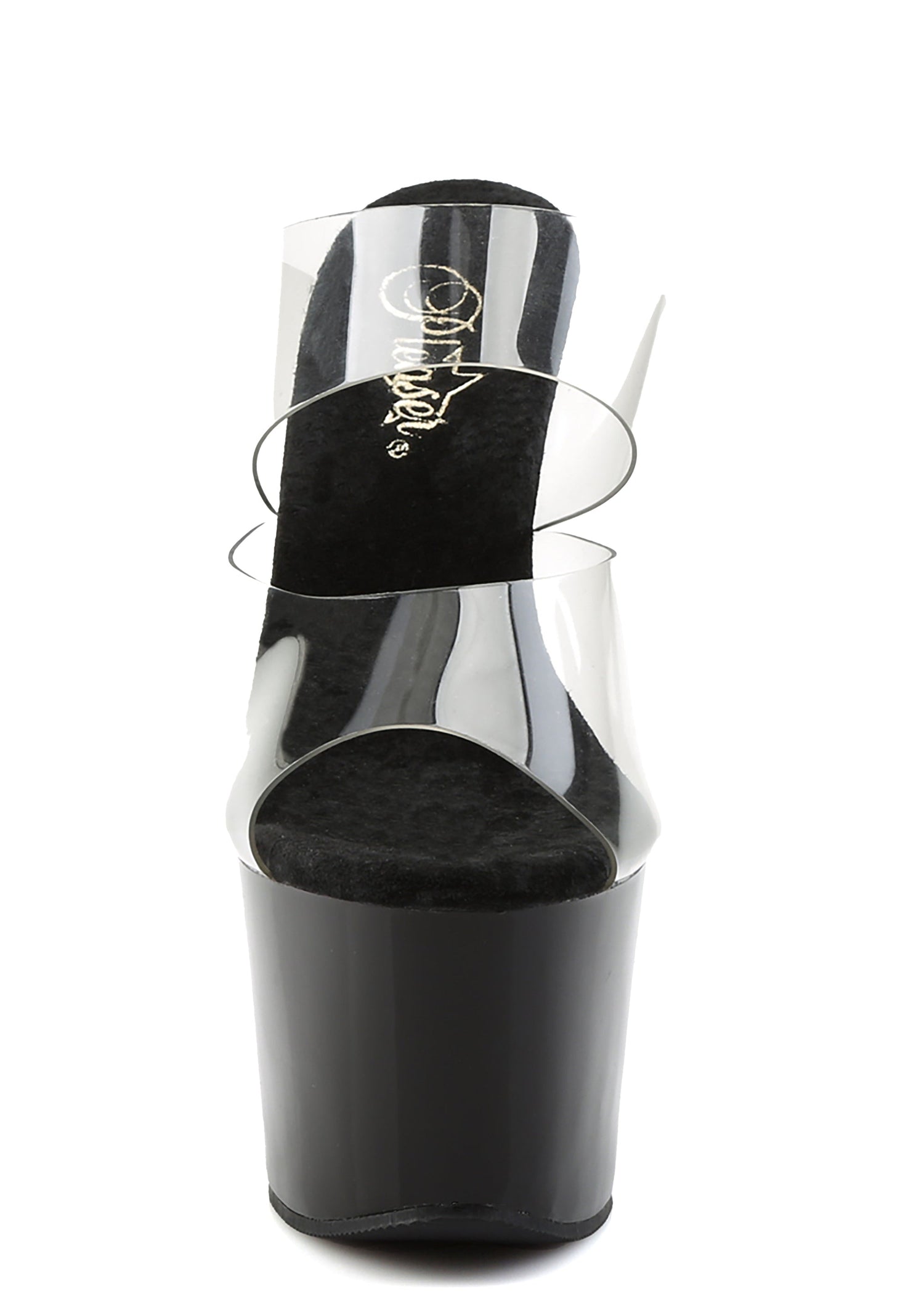 Sky-302 Platform Two-Band Platform Slides-Black