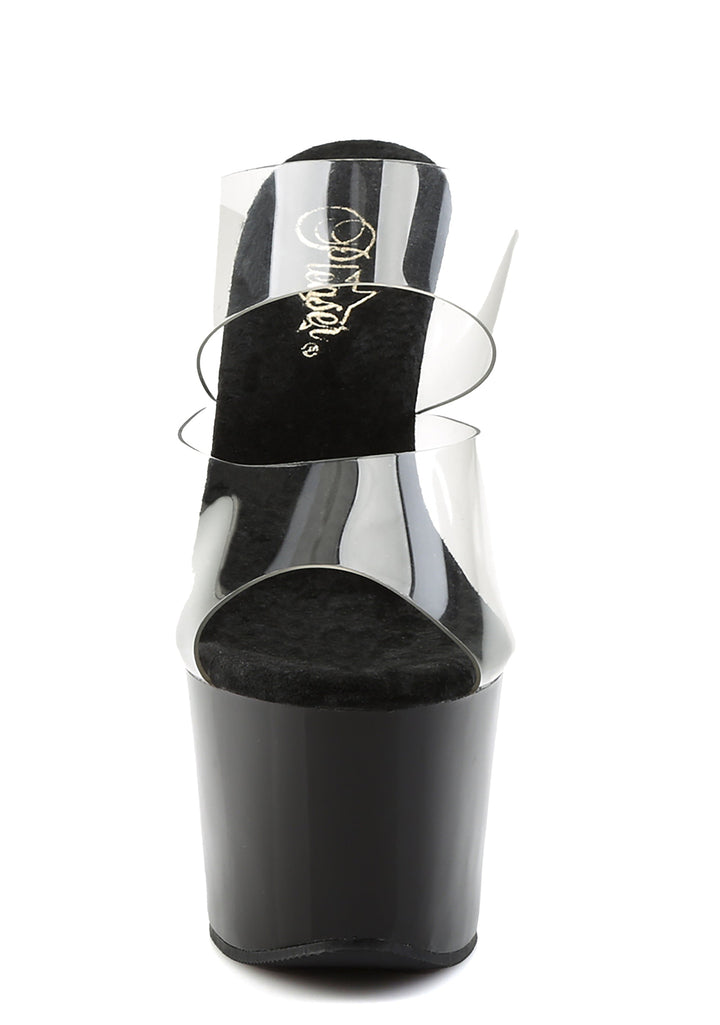 Sky-302 Platform Two-Band Platform Slides-Black