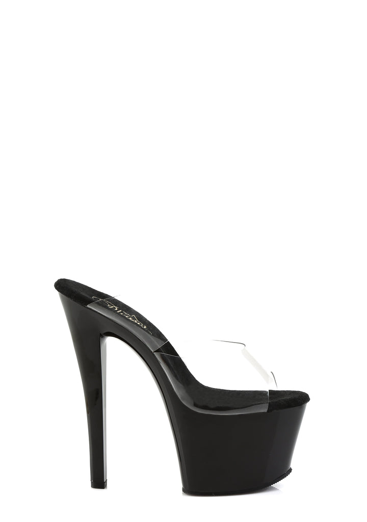 Sky-302 Platform Two-Band Platform Slides-Black