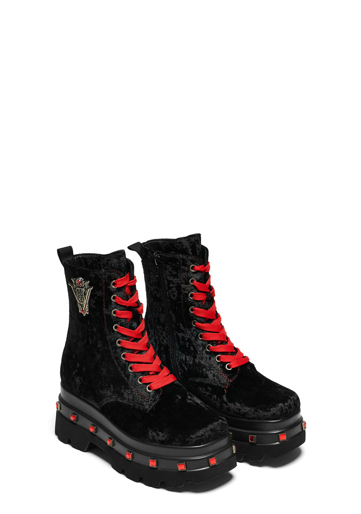 Volterra Velvet Crow Platform Boots