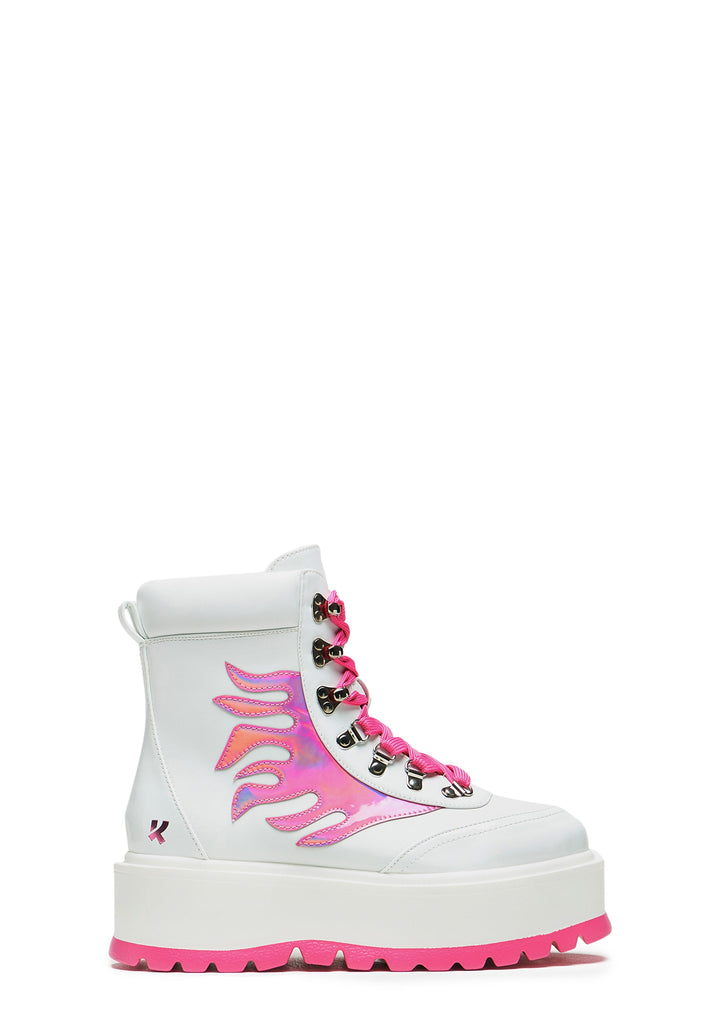 Kawaii Helios Hologram Flame Boots