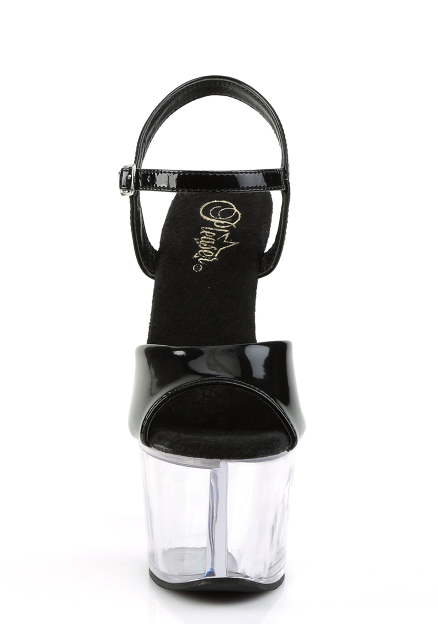 Sky-309 Platform Ankle Strap Sandals-Clear