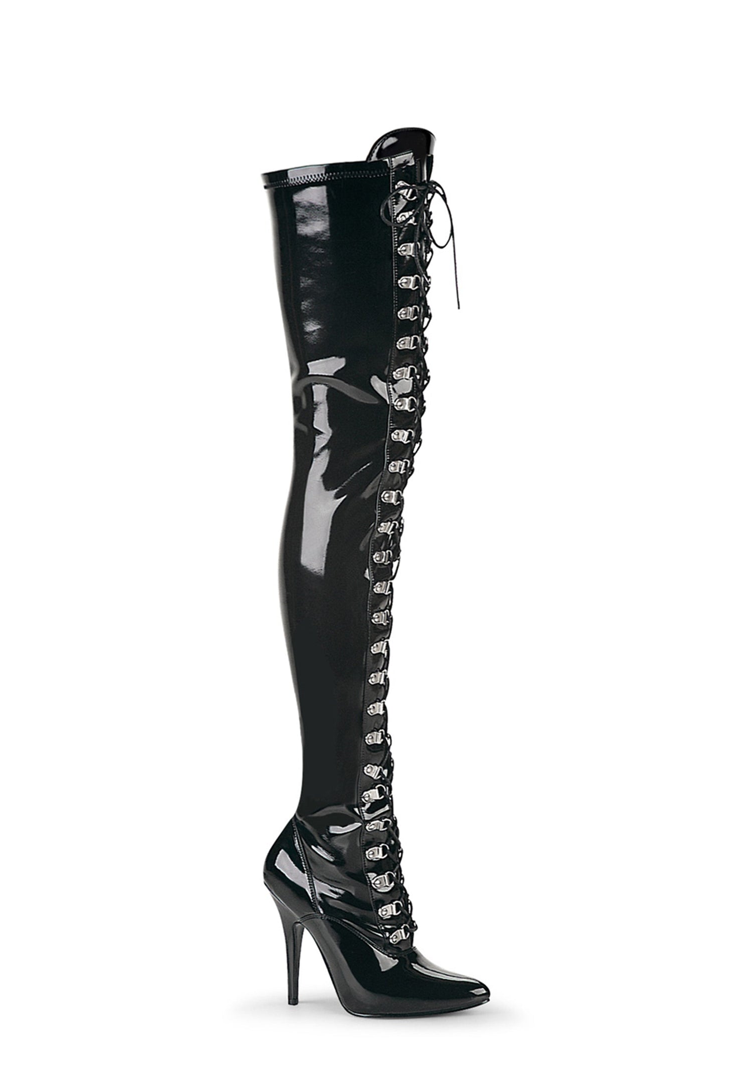 Seduce-3024 Thigh High Boots-Black