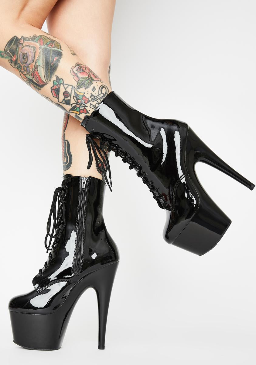 Black Patent Adore-1020 Stiletto Boots