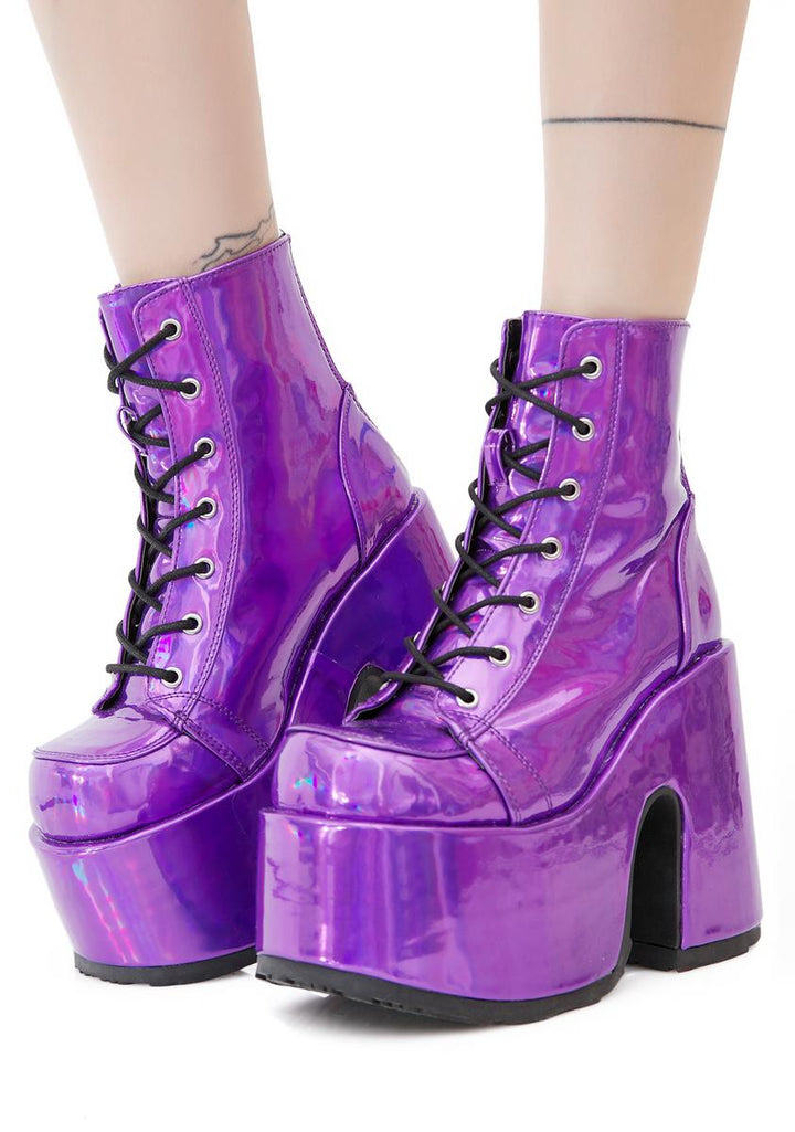 Camel-203 Platform Ankle Boots