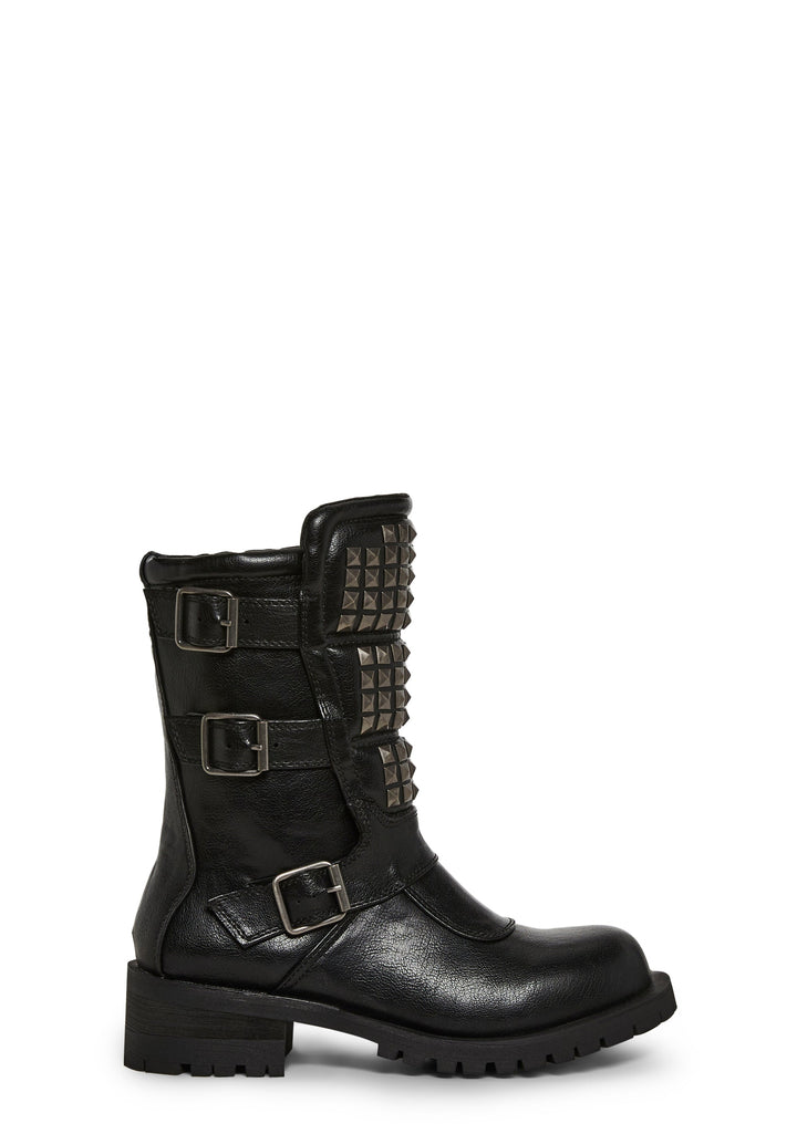 Pull On Studded Wrap Boots