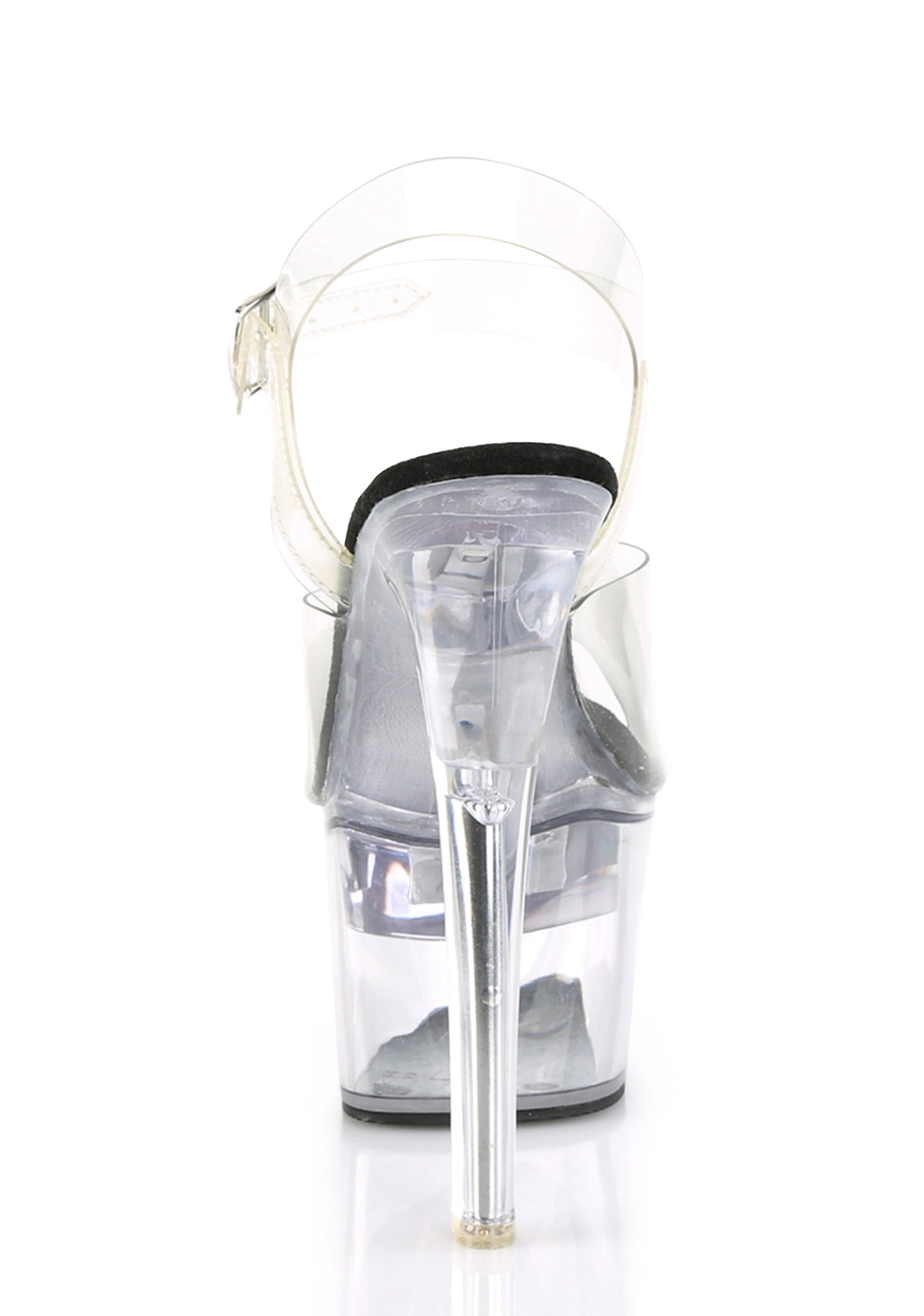 Flashdance-708 Platform Ankle Strap Sandal-Clear