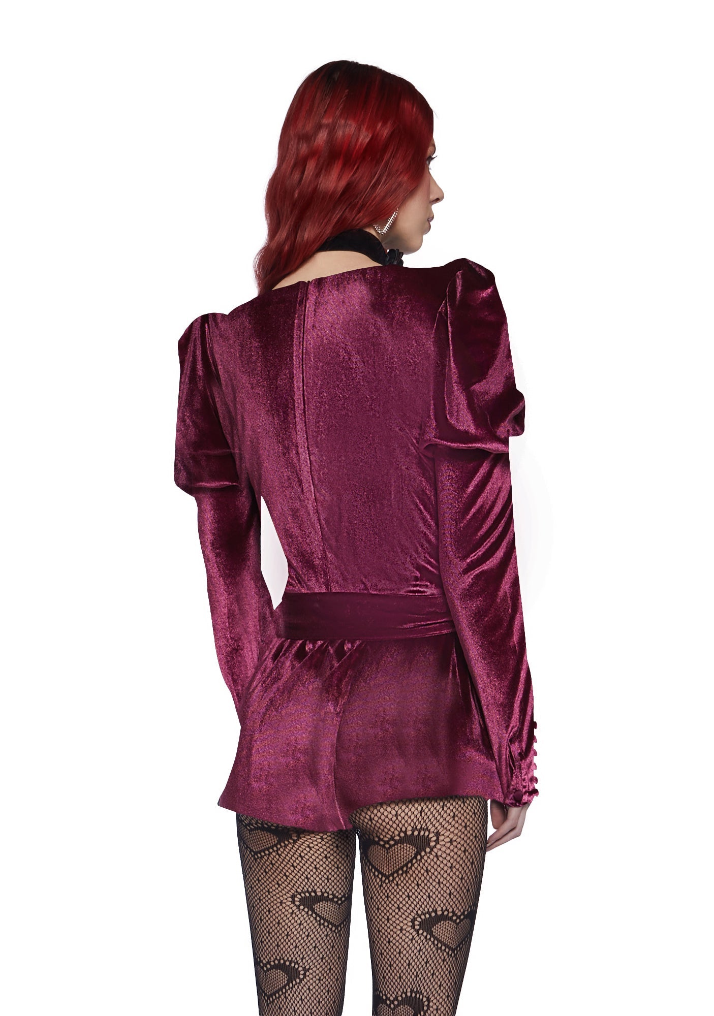 Chic Manners Velvet Romper - Pink