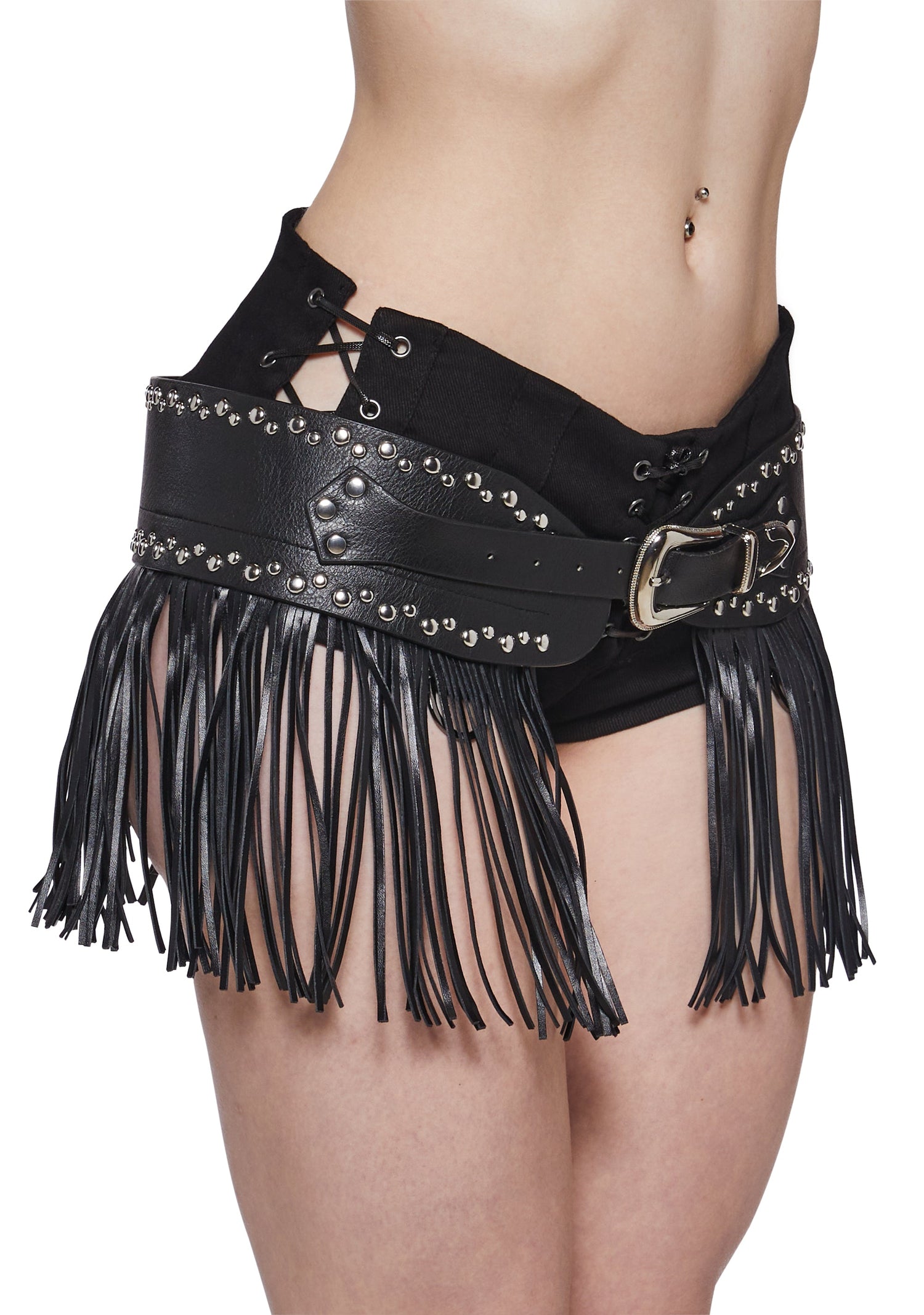 Wide Belt with Fringe
