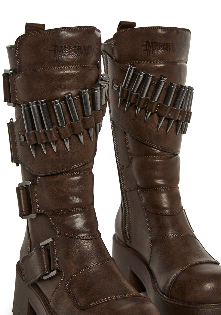 Warp Bullet Combat Boots - Brown