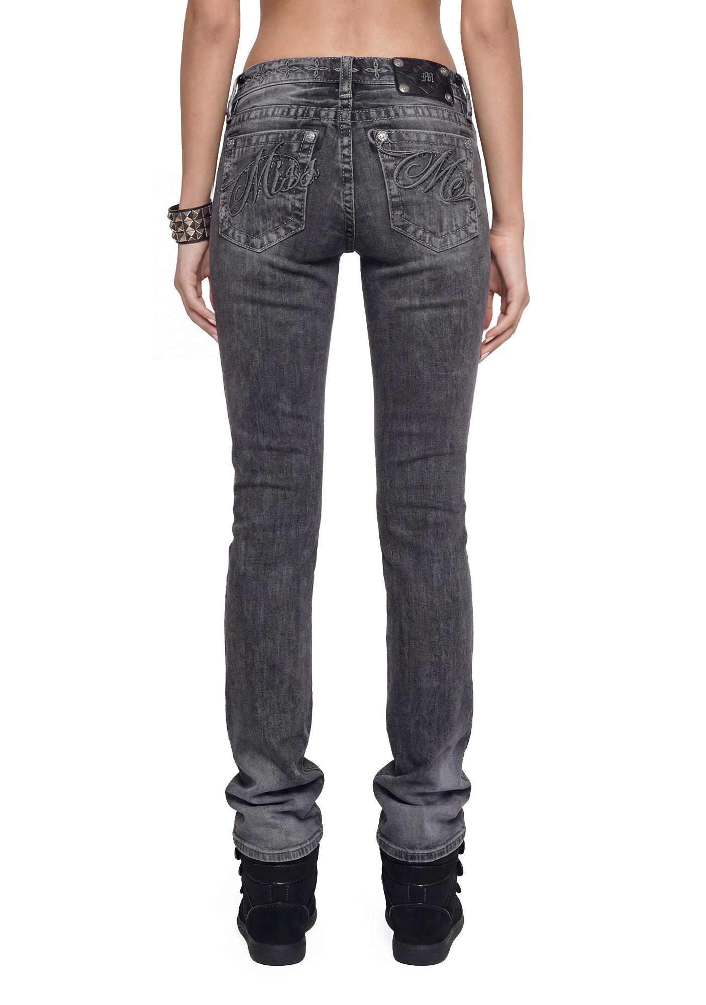 Skylar Low Rise Bootcut Jeans - Grey