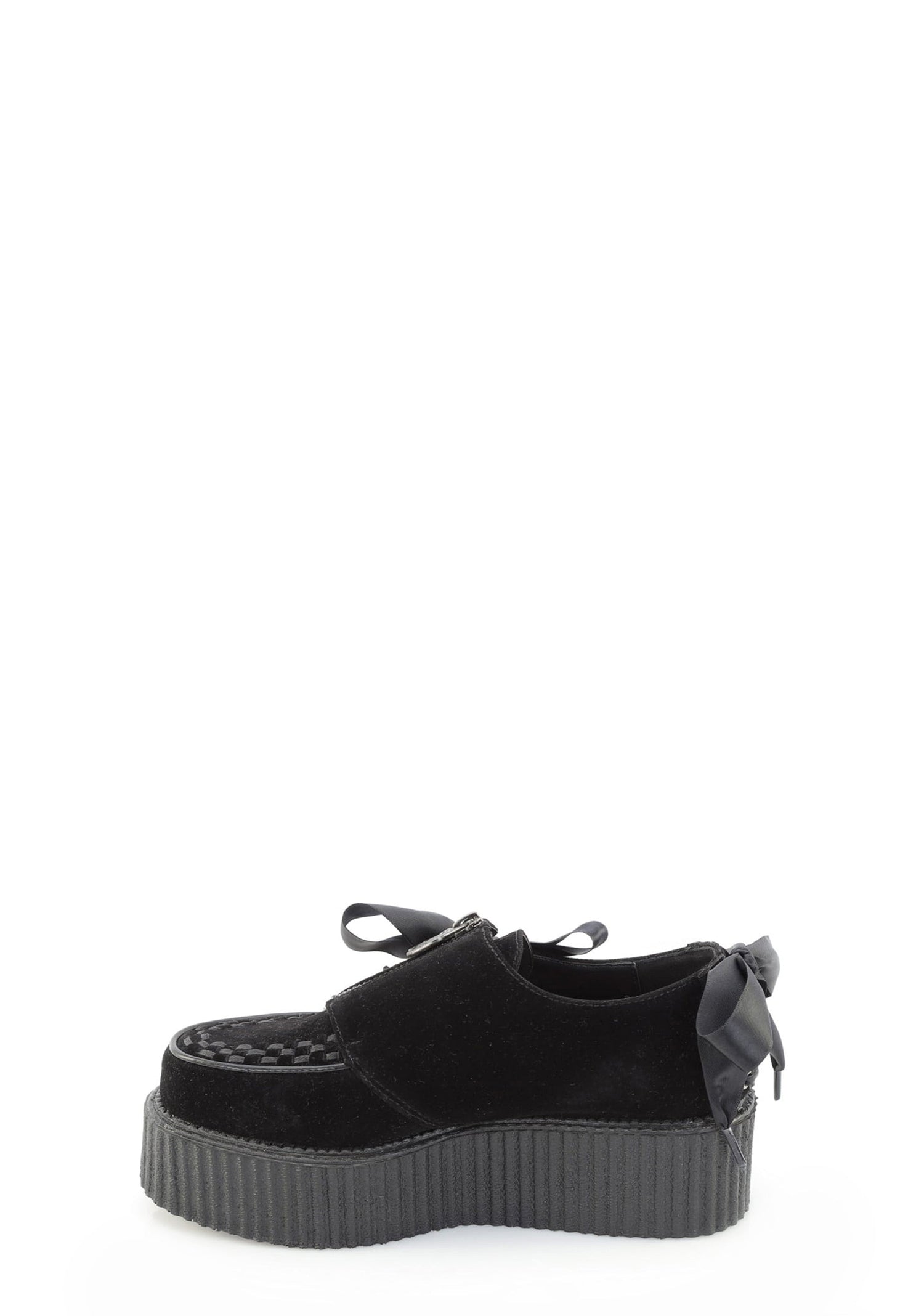 Creeper-312 Suede Oxford Platform Shoes with Bows