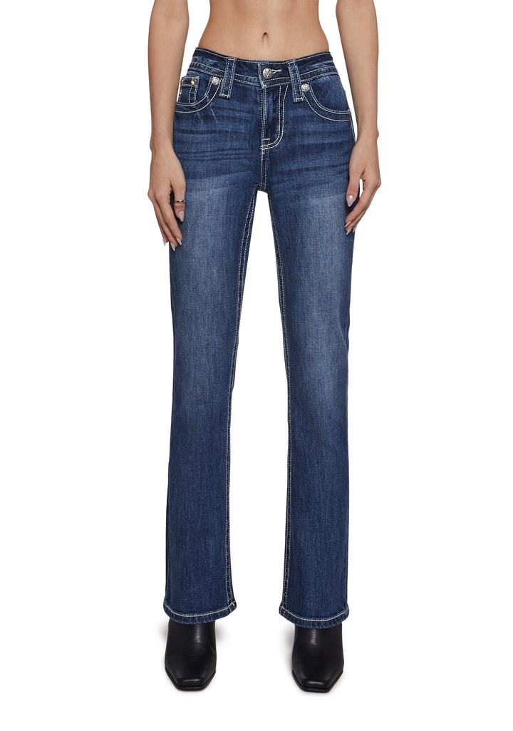 30" Mid Rise Denim Boot Jeans