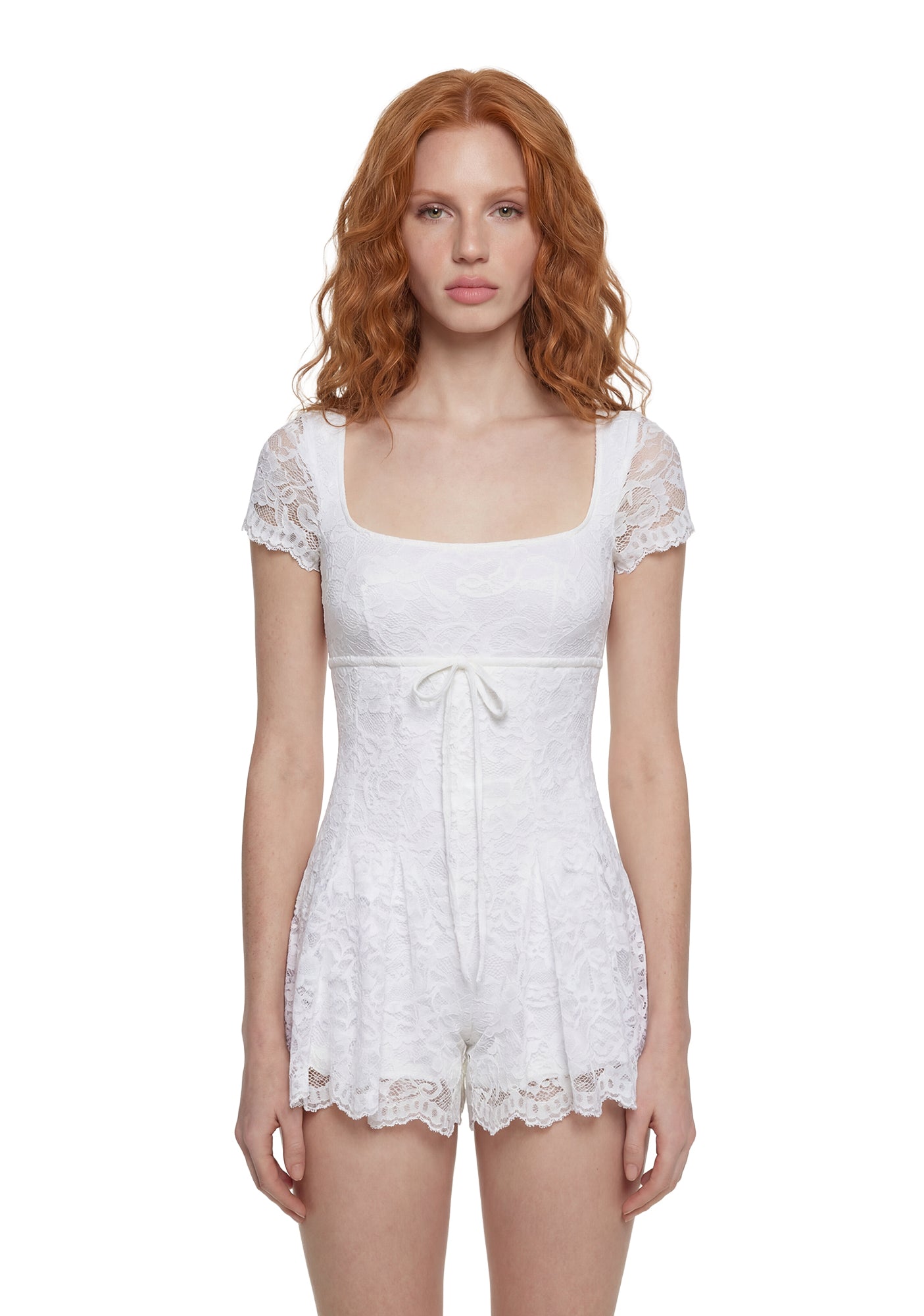 Elaine Lace Babydoll Romper - Ivory