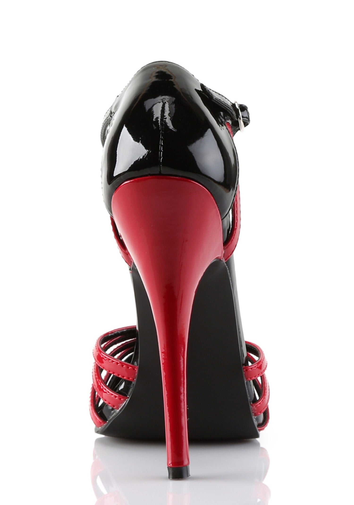 Domina-412 Strappy Ankle Strap Sandals-Blk-Red