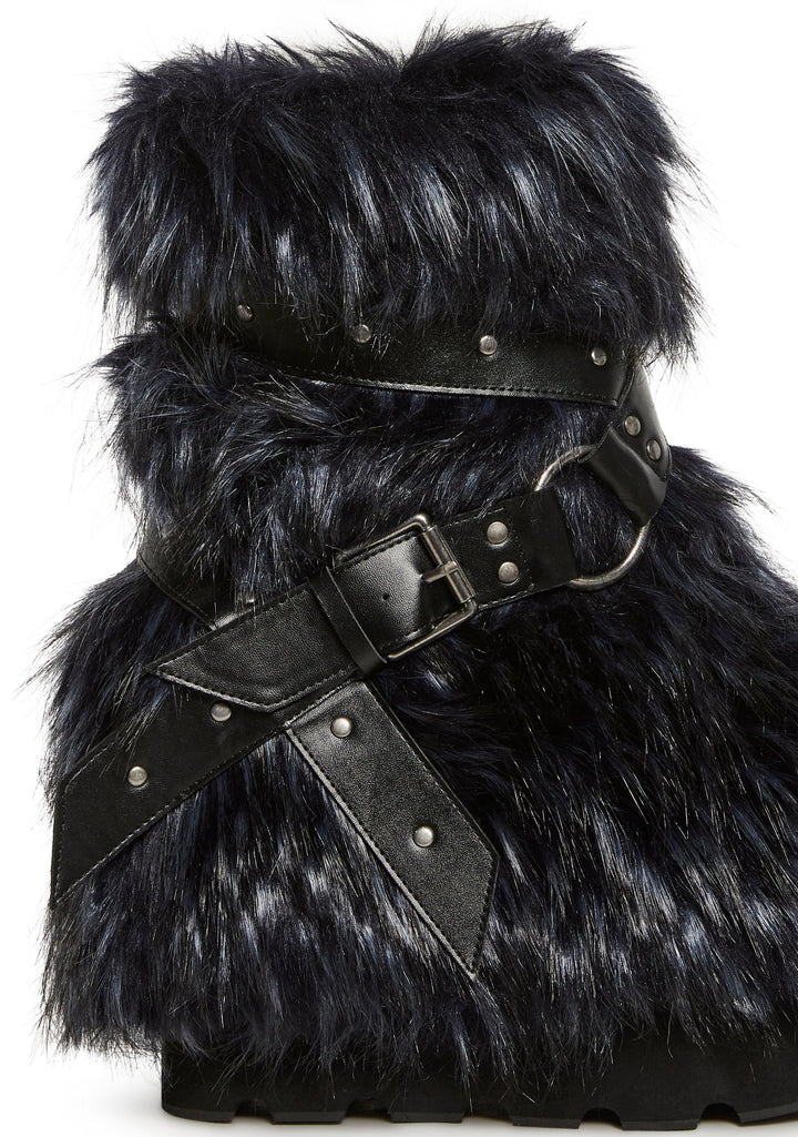 Low Wild Instincts Faux Fur Boots - Blue