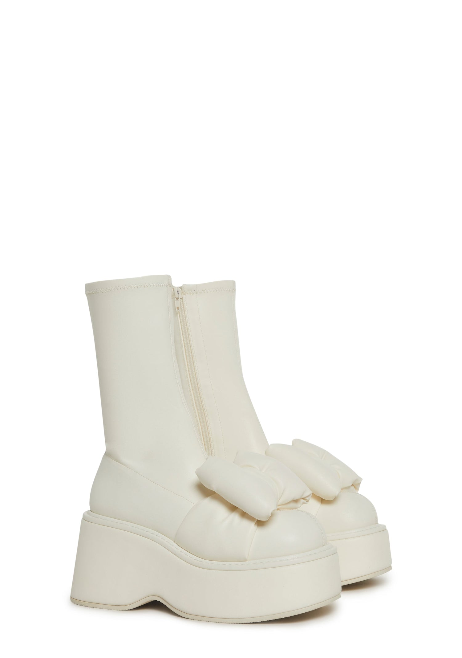 Make It Mine Bow Booties - White