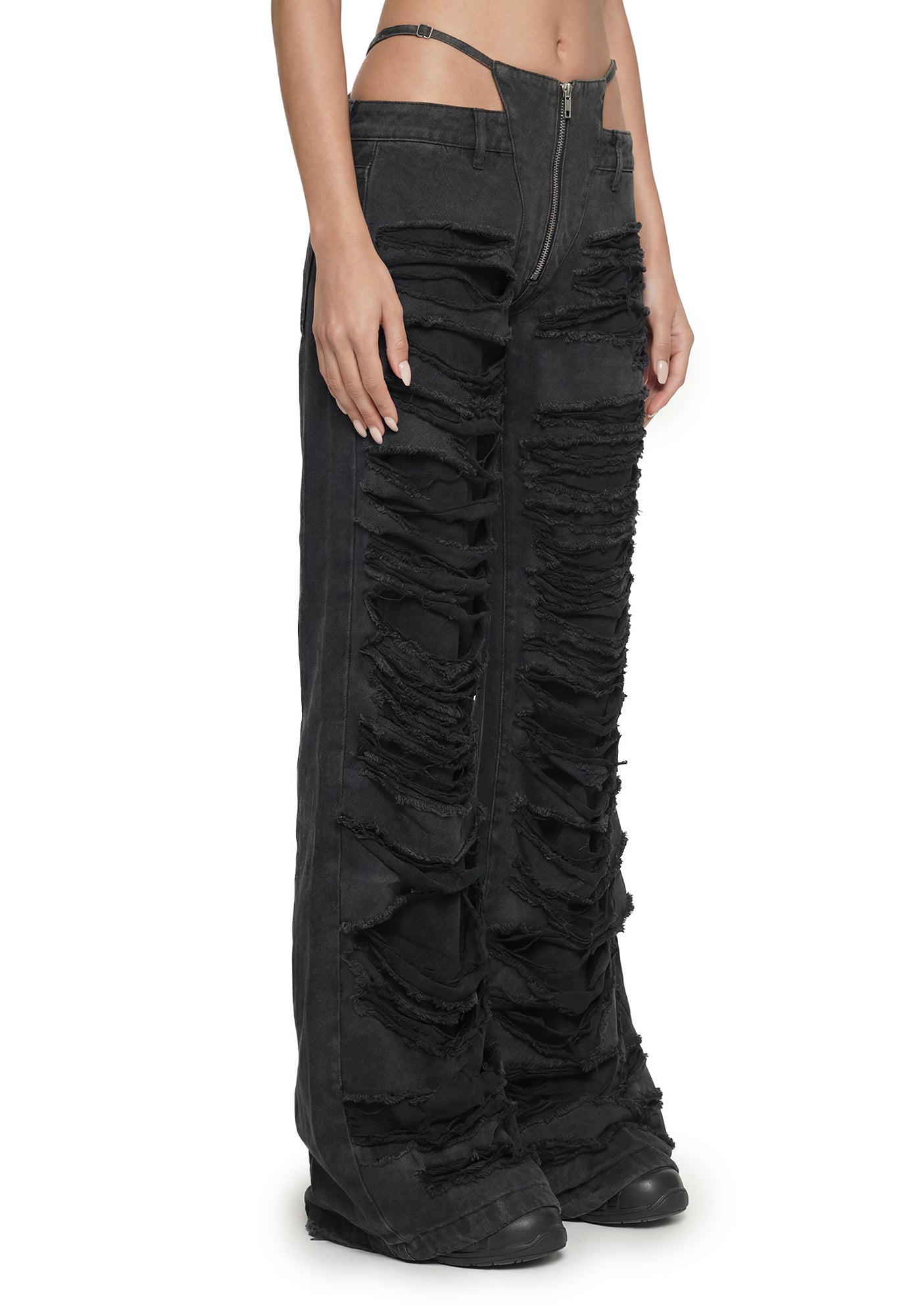Denim Thong Pants - Black Wash