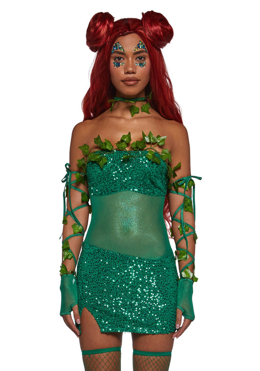 Toxic Vines Villain Costume and Wig Set