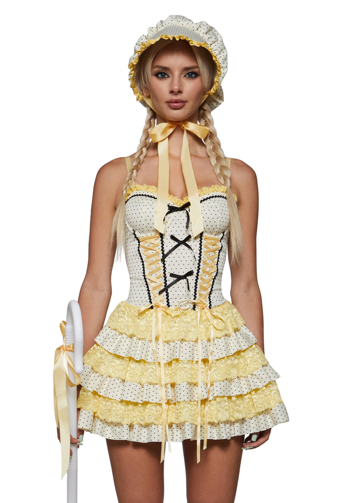 Little Bo-Peep Dress Costume - Yellow