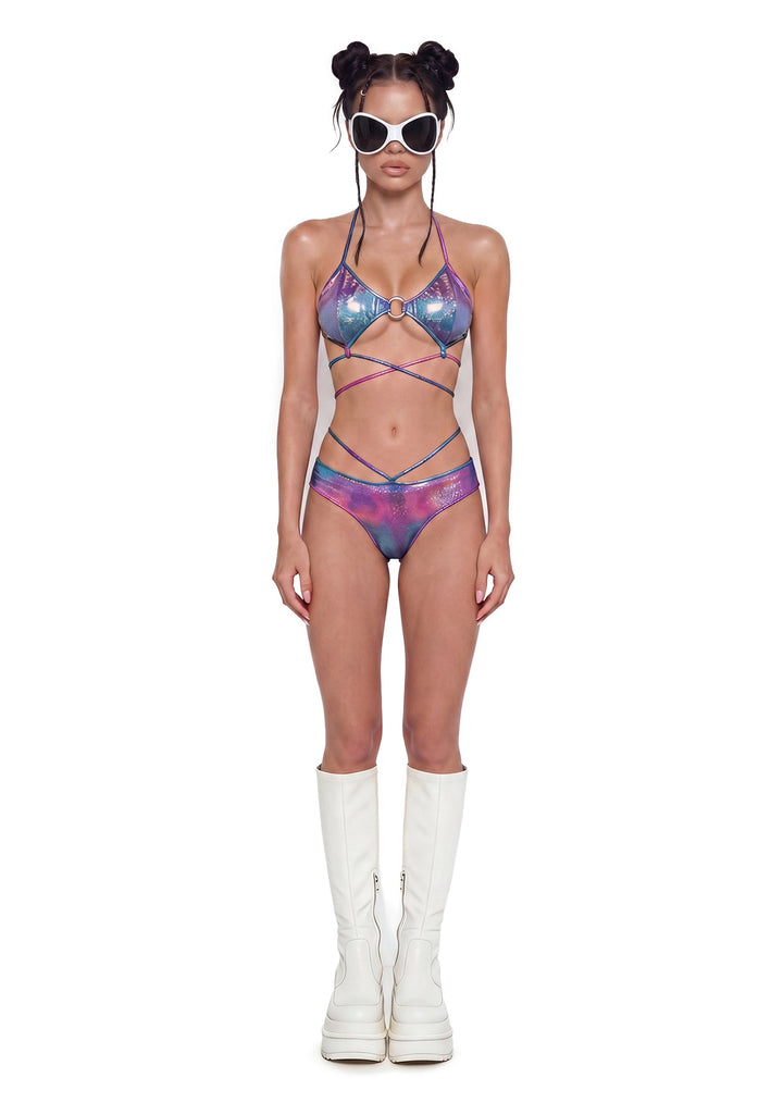 Metallic Strappy Festival Set - Blue