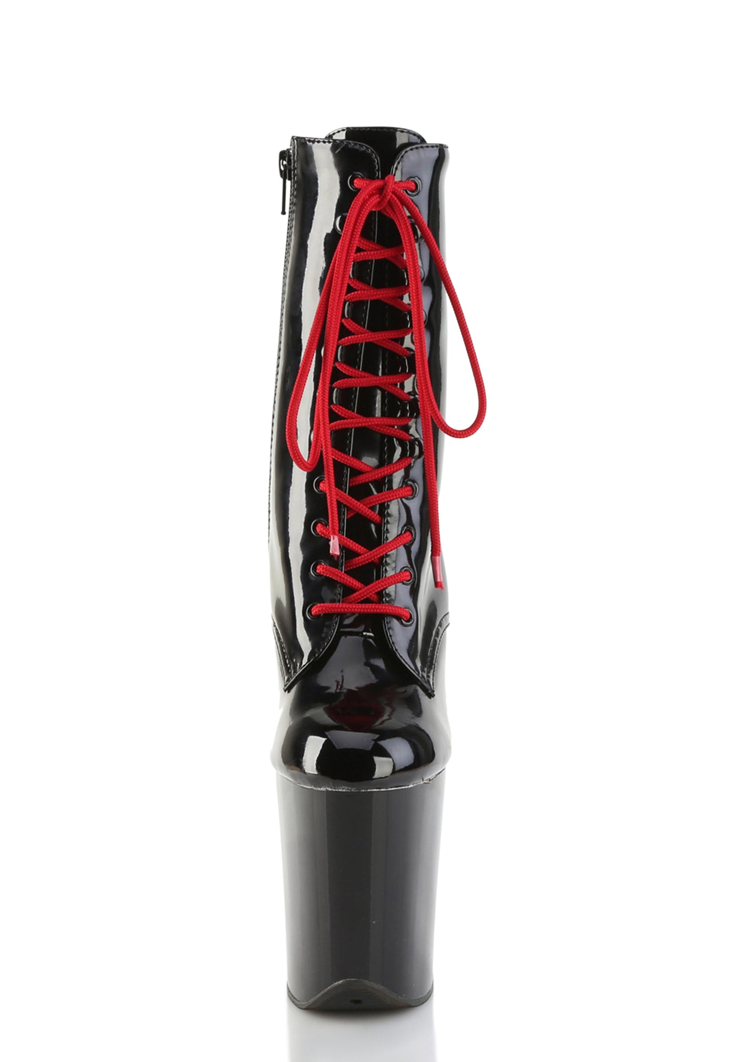 Flamingo-1020 Platform Ankle Boots-Black-Red