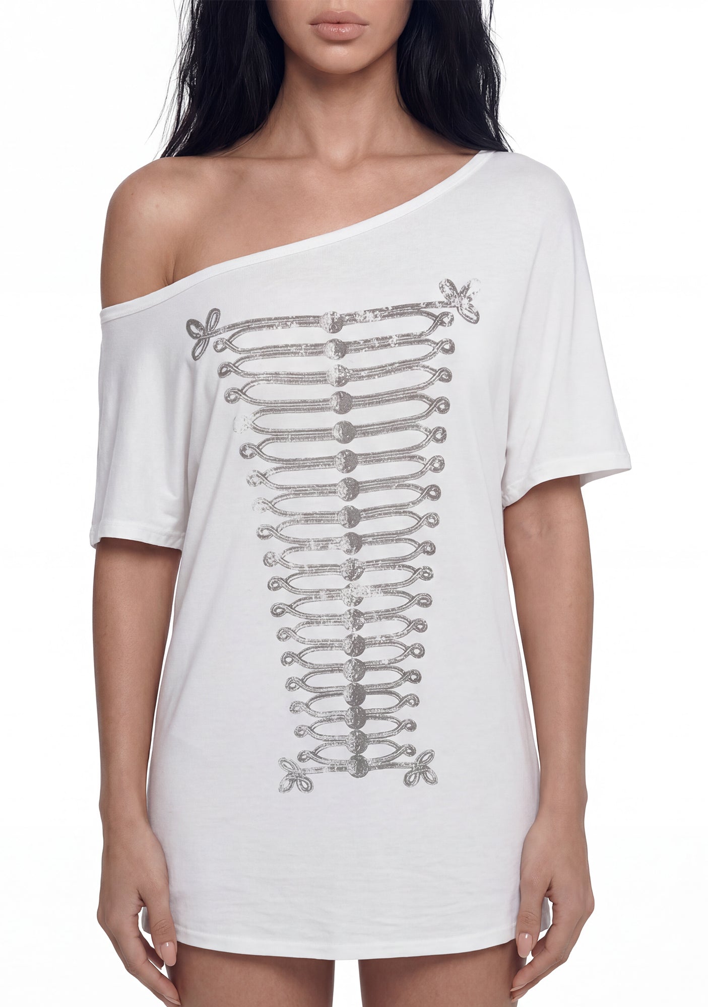 Military Parade Off The Shoulder Top