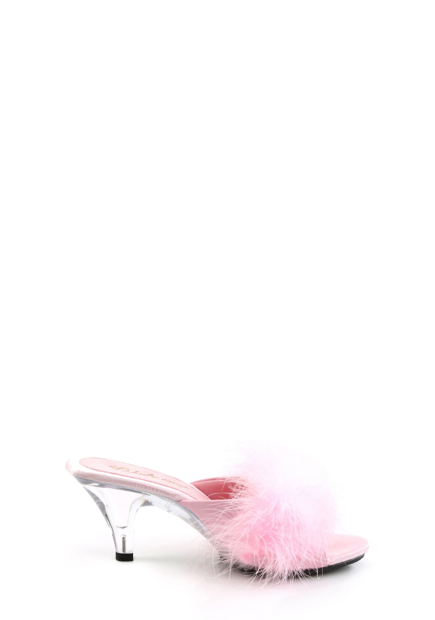 Belle 301 Fur Slip On Heels - Pink